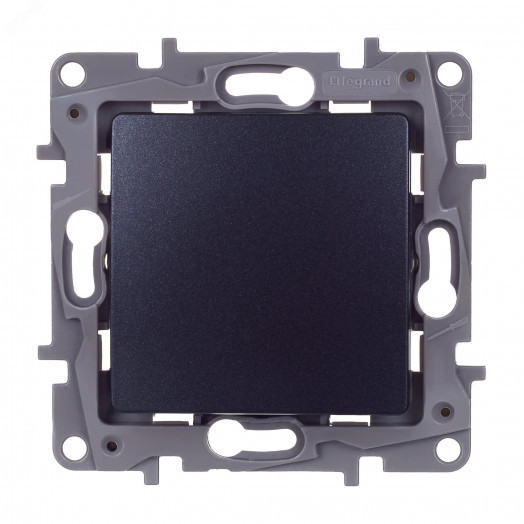 Переключатель перекрёстный одноклавишный Etika 10АХ 250В винтовые зажимы - антрацит