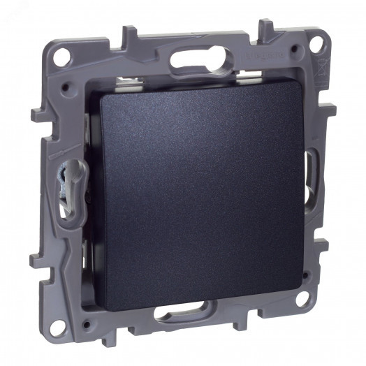 Переключатель перекрёстный одноклавишный Etika 10АХ 250В винтовые зажимы - антрацит