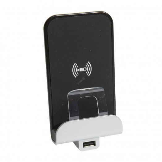 Axolute.Беспроводное зарядное устройство Qi 1А с дополнительным разьемом USB A 5В 2,4А.