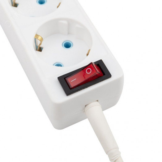 Удлинитель PROconnect 3 гнезда, 10 м, 3х0.75 мм, с/з, с кнопкой, белый