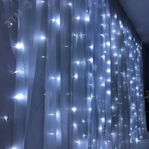 Гирлянда занавес LED 5000К эффект стробов 2х1.5м IP44