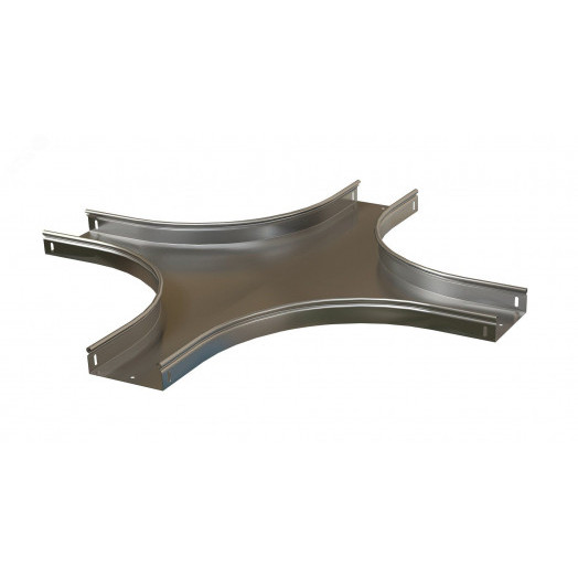 Ответвитель Х-образный горизонтальный плавный 200х80 R100-0.8 мм