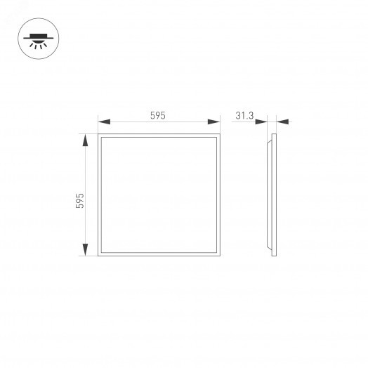 Светильник DL-TITAN-S600x600-40W Warm3000 (WH, 120 deg, 230V) (, IP20 Металл, 5 лет)