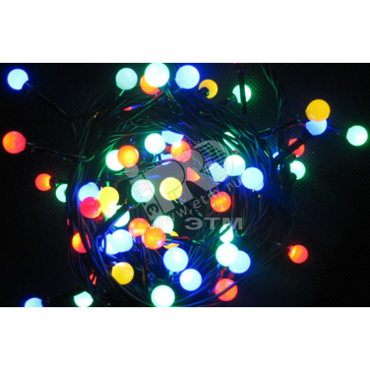 Электрогирлянда Жемчужные шарики 80LED 4м синяя