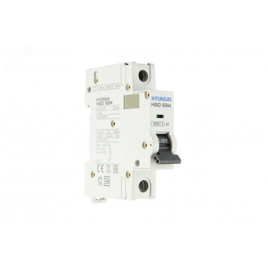 Автоматический выключатель HGD63P 1PMBS0000C 00002 1 полюс, 2А, ток к.з. 6kA, хар-ка B (STANDARD)