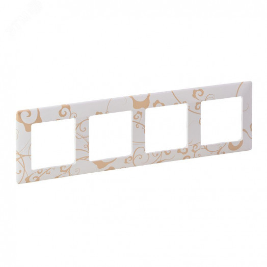 Valena LIFE Рамка 4 поста Ампир белый универсальная