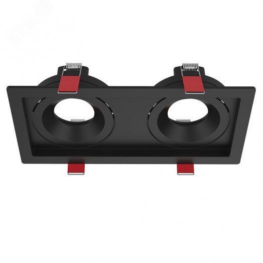 Рамка для модульного светильника FLEX 50 11 двойная встраиваемая 110х220х55мм RAL9005 черный муар поворотная