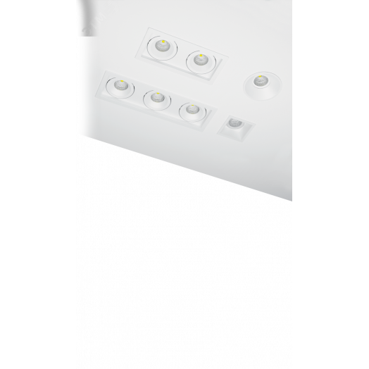 Рамка для модульного светильника FLEX 50 11 двойная встраиваемая 110х220х55мм RAL9005 черный муар поворотная