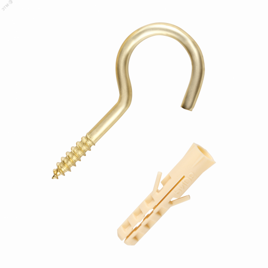 Крюк-шуруп 3,6х40  латунированный (2 шт.)