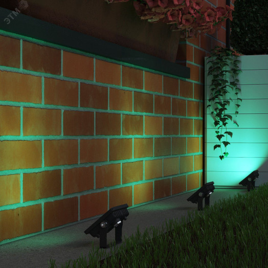 Прожектор светодиодный ДО 20 Вт ранжК 1400 лм 175-265В IP65 129х31х111мм Алюминий зеленого свечения Elementary Gauss