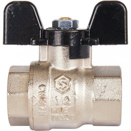 Кран шаровой стандартнопроходной 1/2' ВВ ручка бабочка