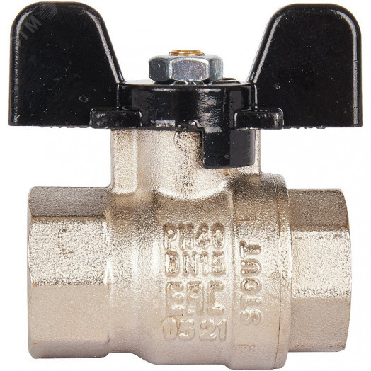 Кран шаровой стандартнопроходной 1/2' ВВ ручка бабочка