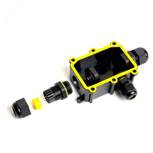 Коробка распределительная водонепроницаемая 3 выхода, с клеммой в комплекте,