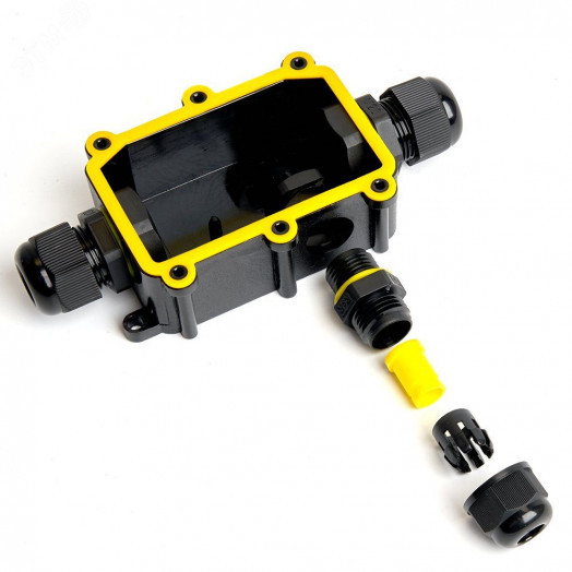 Коробка распределительная водонепроницаемая 3 выхода, с клеммой в комплекте,