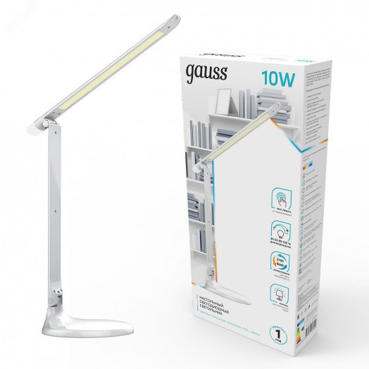 Светильник настольный светодиодный LED 10 Вт 550 Лм 2700-6500К модель GTL204 белый диммируемый+ночник GTL Gauss