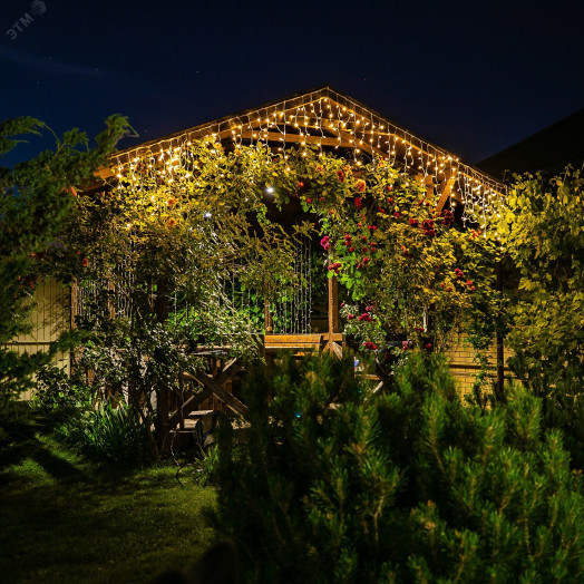 Бахрома светодиодная 20м ULD-B20007-480/DTA/RC WARM WHITE IP44 С пультом 480 светодиодов Теплый белый свет Провод прозрачный