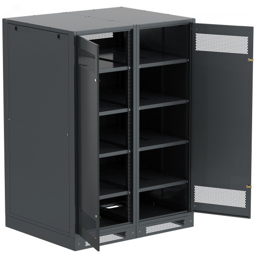 Шкаф LINEA B (пустой) 1700х1400х950мм двустворчатая металлическая дверь черный