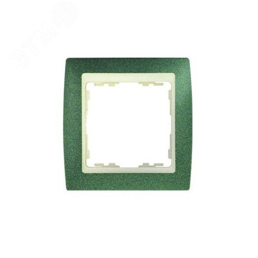 Рамка на 3 поста S82 зеленая текстура - слоновая кость
