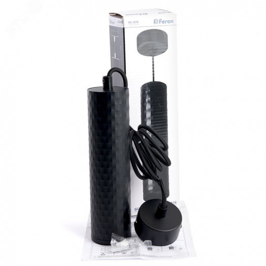 Светильник ДСО GU10 без лампы на подвесе черный