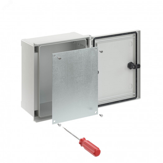 Монтажная панель для цельного навесного шкафа из фибергласа, металл, 600х400 мм