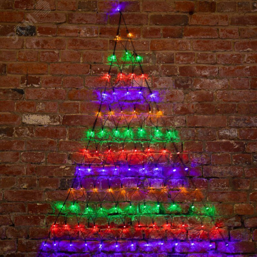 Гирлянда Сеть 2х2х1.5 м, свечение с динамикой, прозрачный ПВХ, 136 LED, 230 В, свечение мультиколор