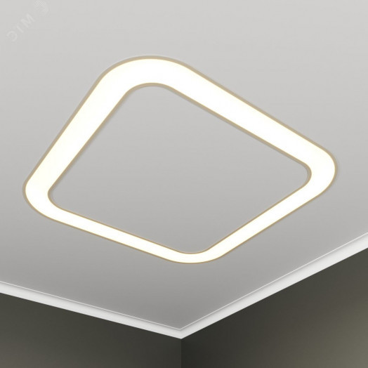 Светильник светодиодный RVE-LBX-HOLE-BOX-SOFT-1630-V (Квадрат закругл. с отв. 1630х1630х100мм S80мм 148Вт встраиваемый 4000K Белый)