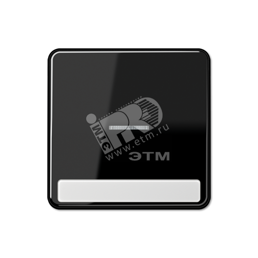 Клавиша с окошком для выключателя с подсветкой и полем для надписи  черная