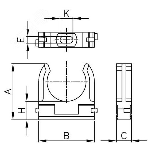 Держатель-клипса быстрого монтажа диаметр 16 мм