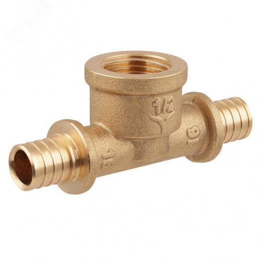 Тройник ВР 16x1/2x16 аксиальный латунный с внутренней резьбой