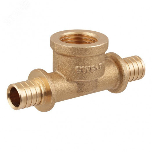 Тройник ВР 16x1/2x16 аксиальный латунный с внутренней резьбой