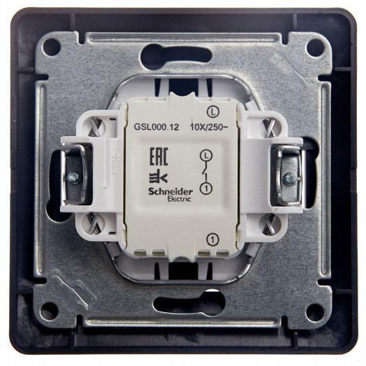 GLOSSA выключатель 1-клавишный в сборе сх.1 сиреневый туман