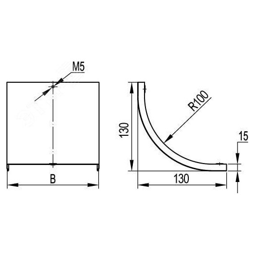 Крышка CS 90 на угол вертикальный внутренний 90 градусов основание 600мм горячеоцинкованная
