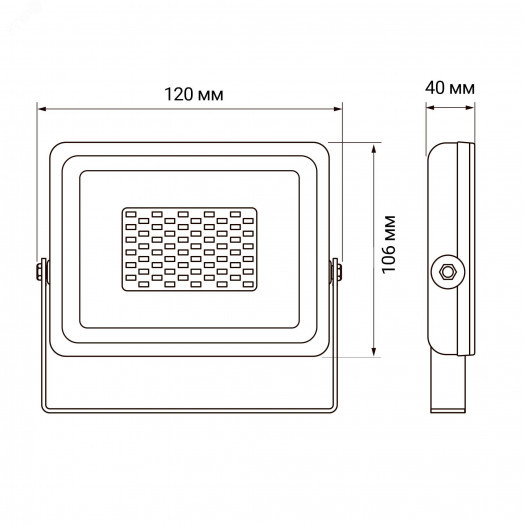 ДО- 20w, красный цвет свечения IP65  jazzway