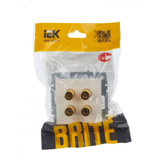 BRITE Аудиорозетка 4 поста РА10-БрЖ жемчуг