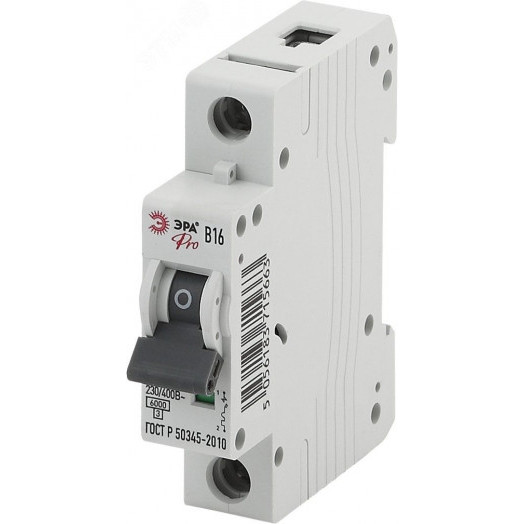 Выключатель автоматический PRO NO-901-60 ВА47-63 1P 16А кривая B 6кА ЭРА