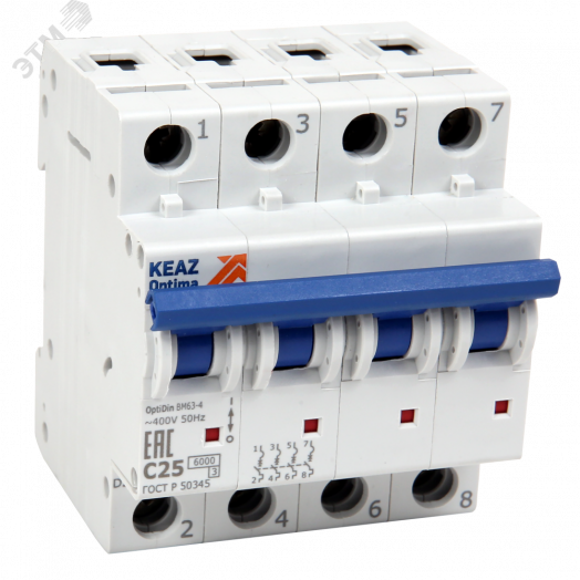 Выключатель автоматический модульный OptiDin BM63-4ND5-УХЛ3 (Новый)