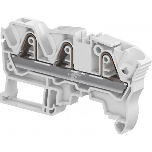 Клемма втычная ZK6-3P серая 6 мм.кв 3 зажима