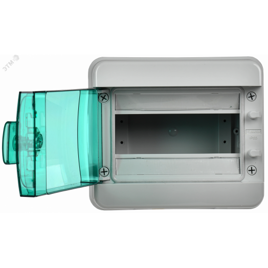 Корпус пластиковый навесной на 8 модулей КМПн-8 IP65 TEKFOR зеленая прозрачная дверь