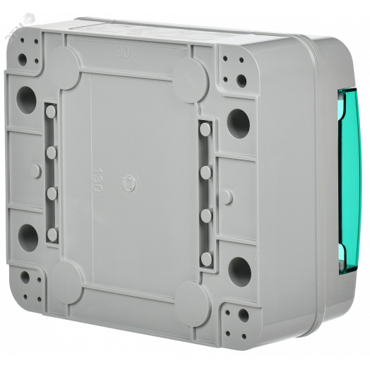 Корпус пластиковый навесной на 8 модулей КМПн-8 IP65 TEKFOR зеленая прозрачная дверь