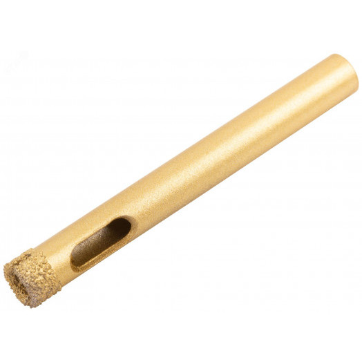 Коронка кольцевая по керамограниту, камню, кафелю и стеклу алмазная, вакуумное спекание 8х65 мм