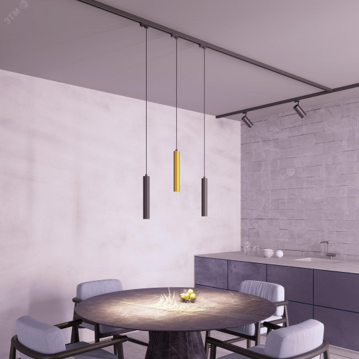 Светильник LGD-PIPE-TRACK-HANG-4TR-R50-9W Day4000 (GD, 40 deg, 230V) (, IP20 Металл, 3 года)