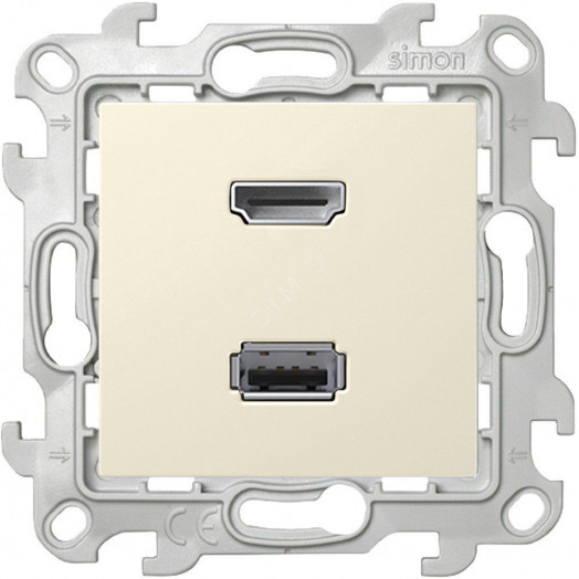 Коннектор HDMI+USB 2.0, слоновая кость