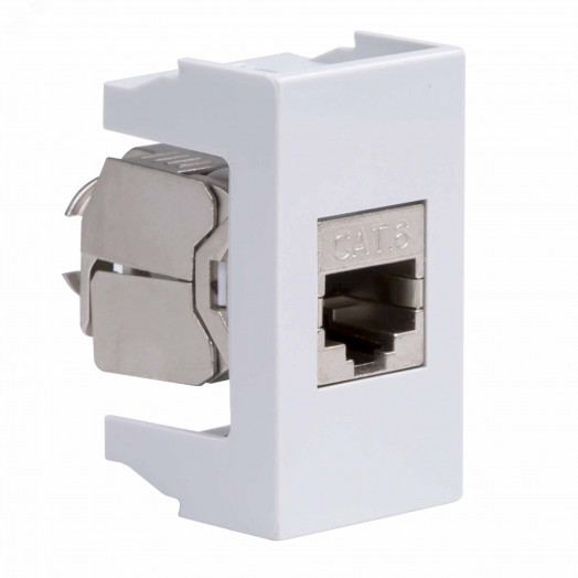 Розетка RJ-45 категория 6 экр Viva 1 модуль серая