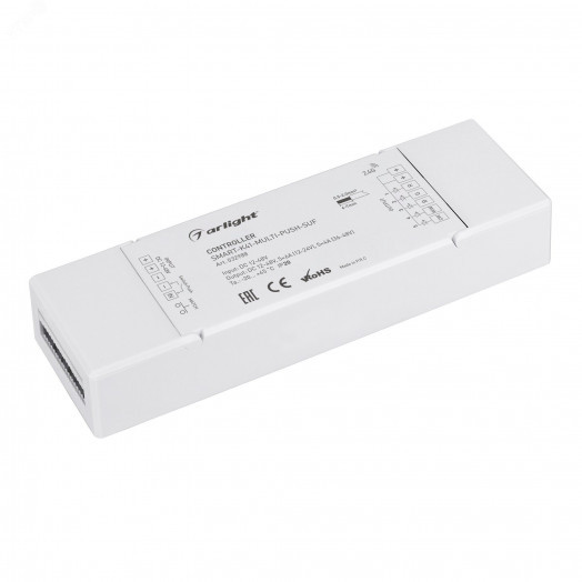Контроллер SMART-K41-MULTI-PUSH-SUF (12-48V, 5x6A, RGB-MIX, 2.4G) (ARL, IP20 Пластик, 5 лет)