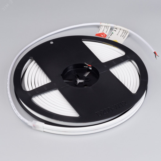 Лента герметичная MOONLIGHT-SIDE-A168-4x10mm 24V White6000 (7.2 W/m, IP65, 5m, wire x2) (Arlight, Вывод кабеля прямой)