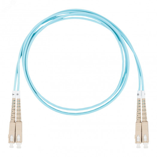 Шнур оптический коммутационный (патч-корд), SC-SC, дуплекс (duplex) OM3, нг(А)-HF, бирюзовый, 3,0 м