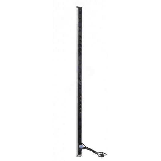 Блок розеток вертикальный Rem-16 автомат 16A 10 Schuko 10 IEC 60320 C19 16A 33-48U шнур 3 м