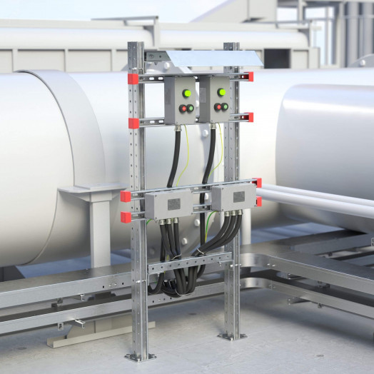 Обжимной комплект монтажных профилей тип 2 , обхват конструкции габаритами 350 на 440 мм , высота подвесной рамы-профиля 800 мм ,для крепления 2 оболочек одного типоразмера винтами din 84 M6X40 8 шт. , горячеоцинкованный