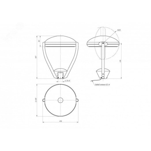 Светодиодный светильник Diora Meduza Park 120/12000 Д opal 3K