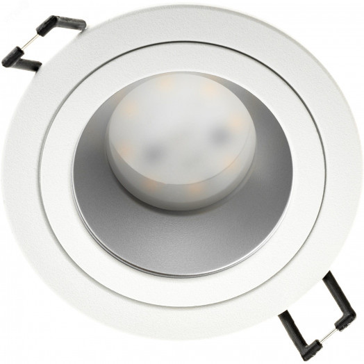 Светильник встраиваемый, ARTIN, скрытая лампа, круг, 92х92х40мм, монтажное отверстие 80х80мм, GU5.3, алюминий, белый, 51415 2, Ritter